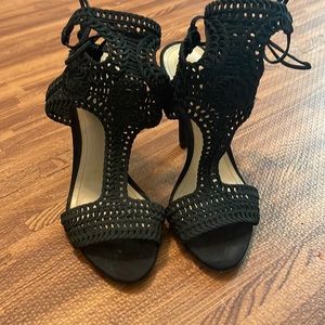 Schutz black suede heels size 6